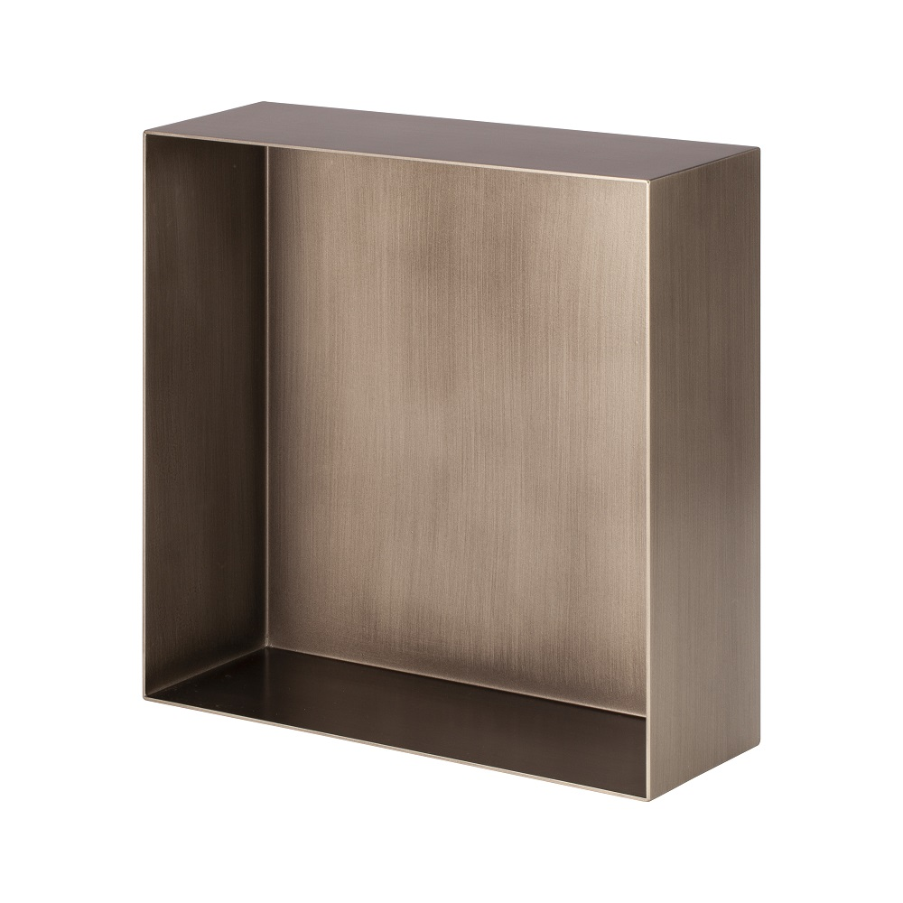 Valli Home – V-Box, Nicchia portaoggetti in Metallo smaltato color Acciaio Spazzolato, Misura 30X30 P. 10 cm – V-BOX.MLLO.30X30.AC