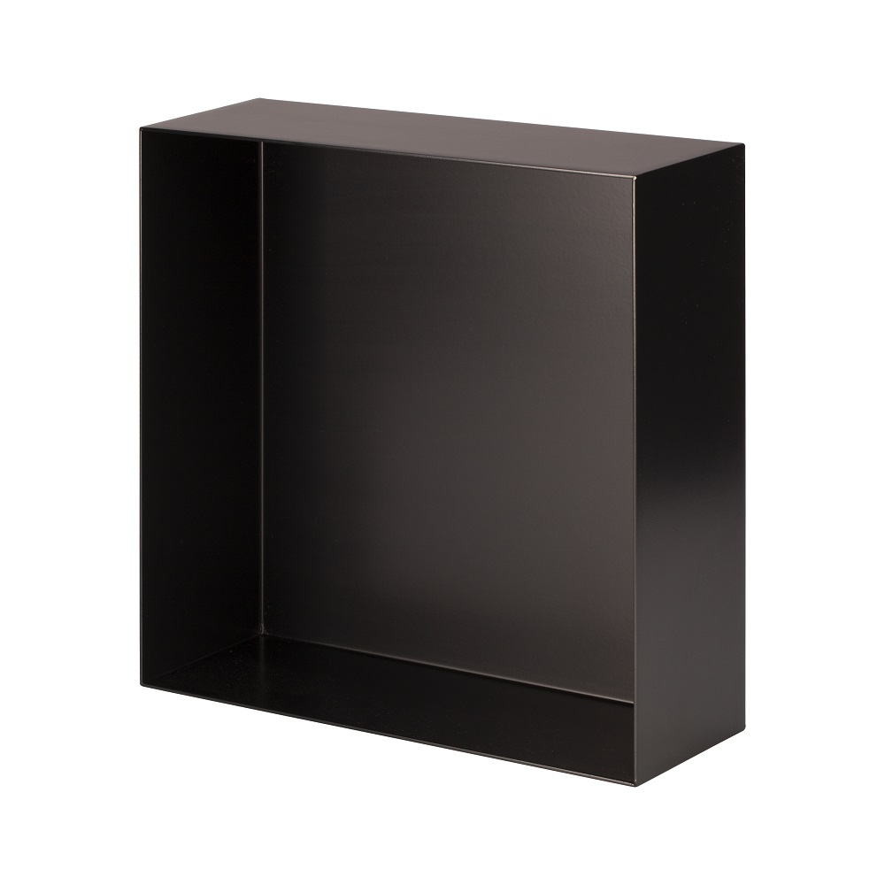 Valli Home – V-Box, Nicchia portaoggetti in Metallo smaltato color Nero, Misura 30X30 P. 10 cm – V-BOX.MLLO.30X30.NR