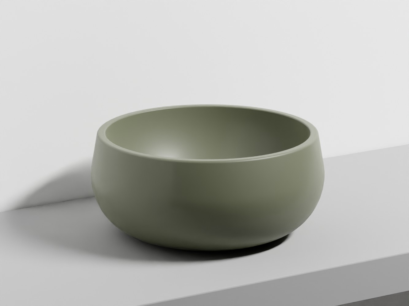 Ceramica Cielo – Le Bacinelle Tino – Lavabo da Appoggio Tondo in Ceramica, Misura 43X43 cm, Altezza 19 cm, Color Agave – BATOAGAVE
