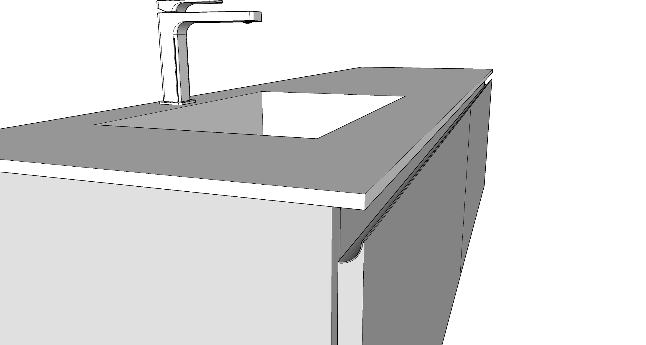 Modulnova – Composizione Sospesa serie Light dim: L. 180 cm, H. 45 cm, P. 50,5 cm, finitura Laccato Opaco, Colore Fokos Roccia – 1239_22_LAO_180_SFO